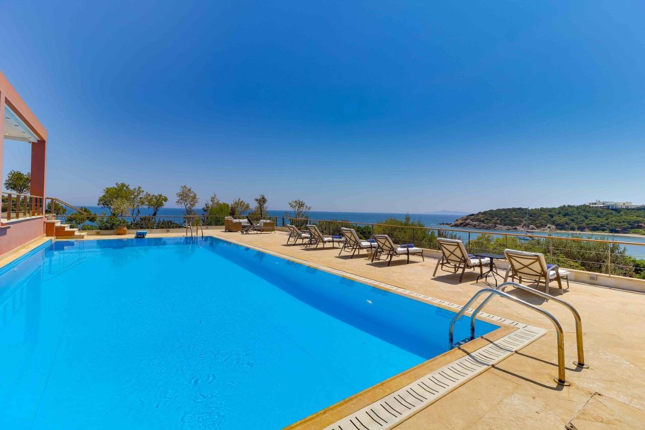 Black Diamond Beachfront Pool Villa Pasithea In Sounio, Athens Sounion Eksteriør billede