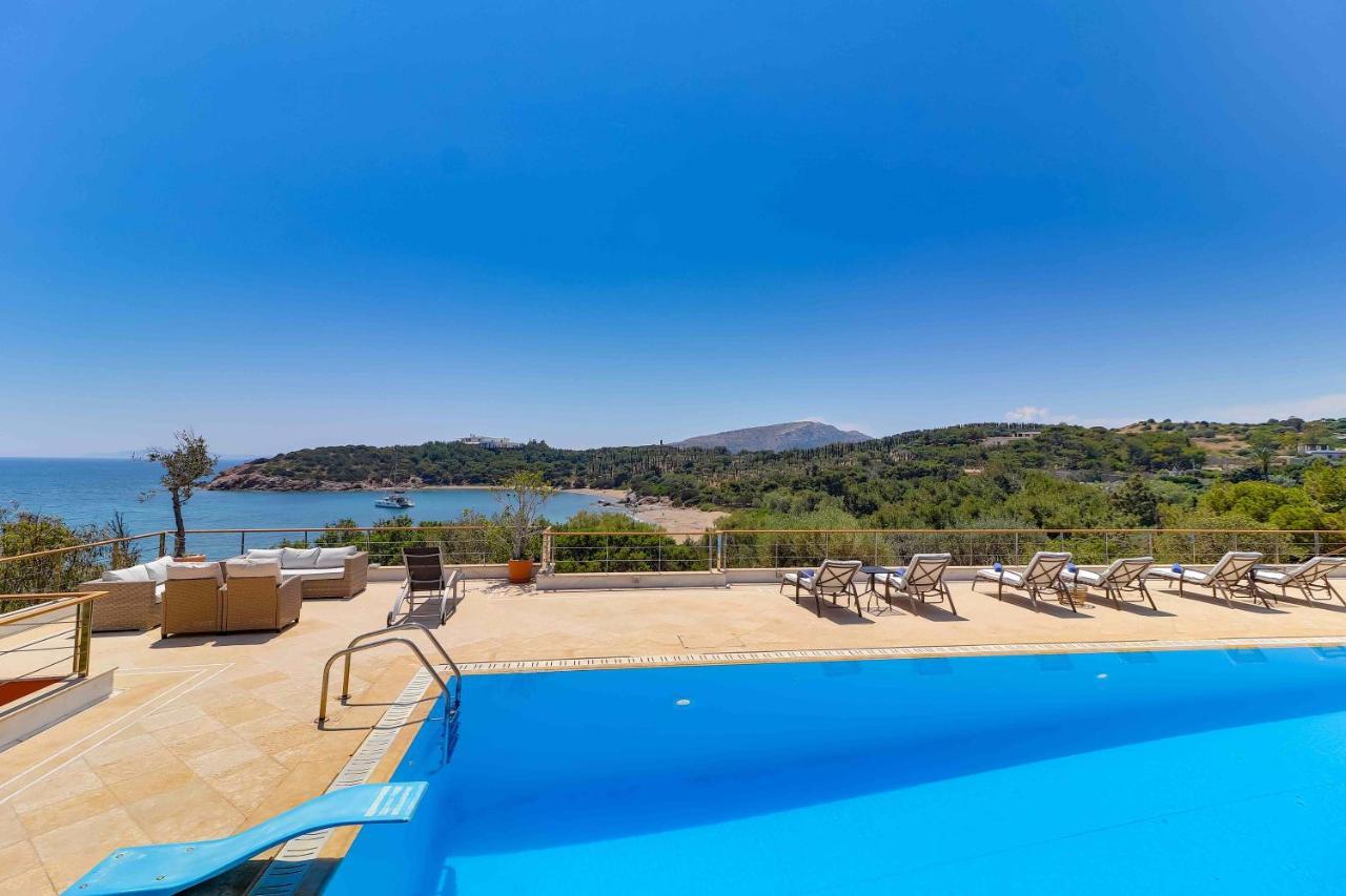 Black Diamond Beachfront Pool Villa Pasithea In Sounio, Athens Sounion Eksteriør billede