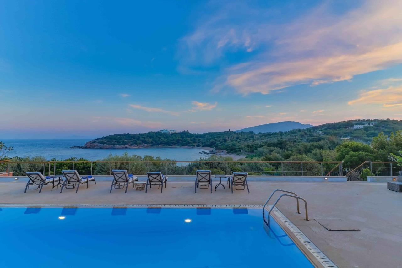 Black Diamond Beachfront Pool Villa Pasithea In Sounio, Athens Sounion Eksteriør billede