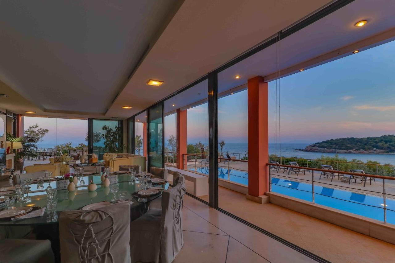 Black Diamond Beachfront Pool Villa Pasithea In Sounio, Athens Sounion Eksteriør billede