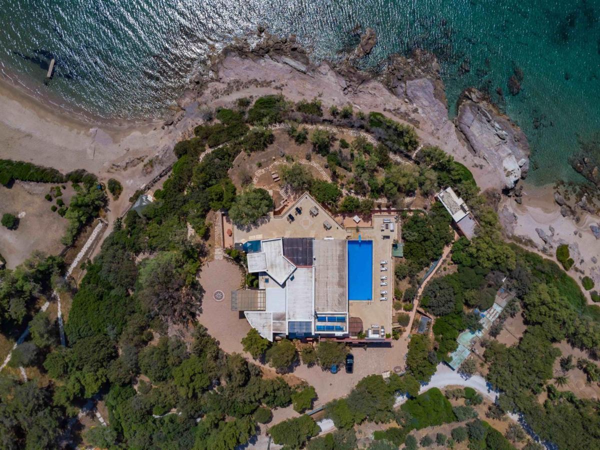Black Diamond Beachfront Pool Villa Pasithea In Sounio, Athens Sounion Eksteriør billede