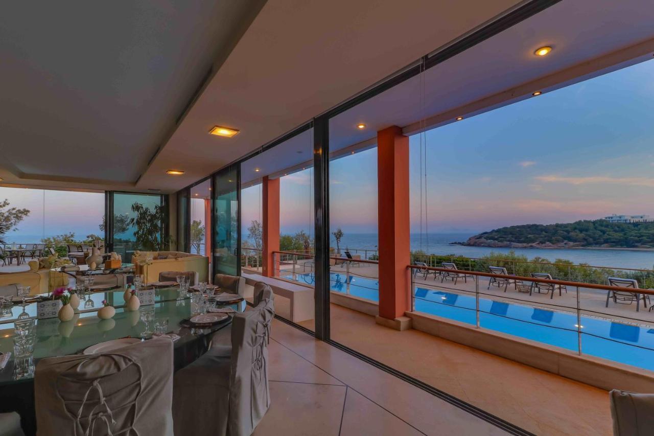 Black Diamond Beachfront Pool Villa Pasithea In Sounio, Athens Sounion Eksteriør billede