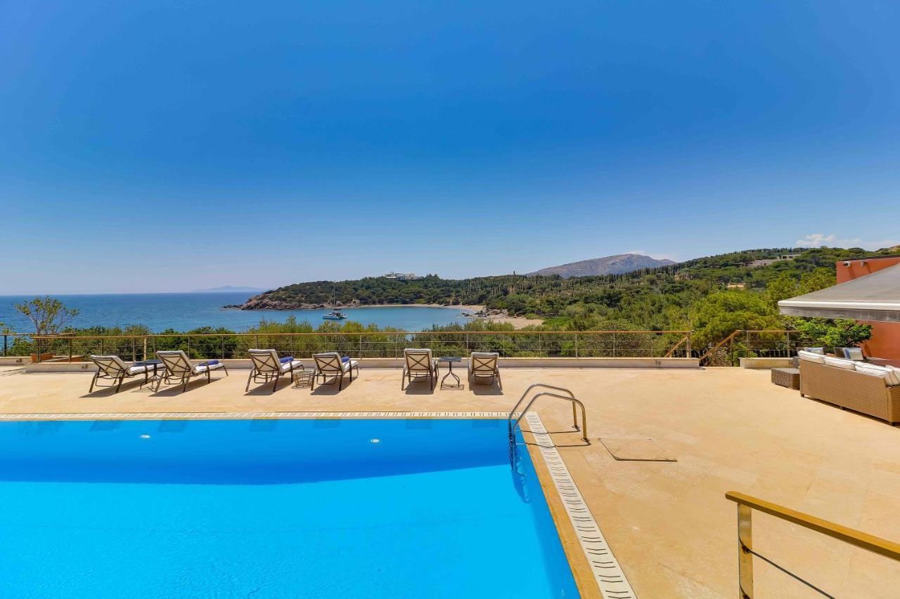 Black Diamond Beachfront Pool Villa Pasithea In Sounio, Athens Sounion Eksteriør billede