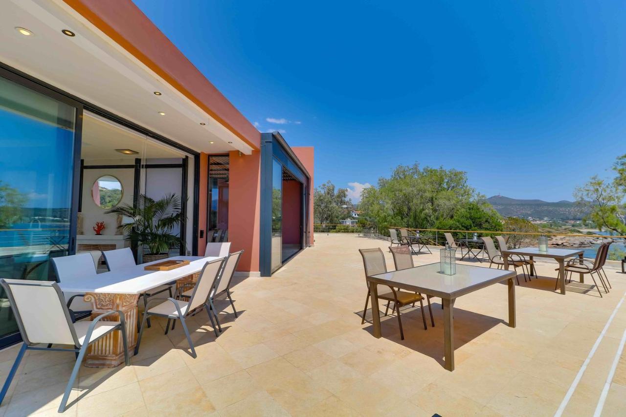 Black Diamond Beachfront Pool Villa Pasithea In Sounio, Athens Sounion Eksteriør billede